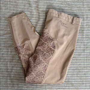 Piper by SmartPak Breeches Tan Paisley Silicone Grip Full Seat Riding Pants